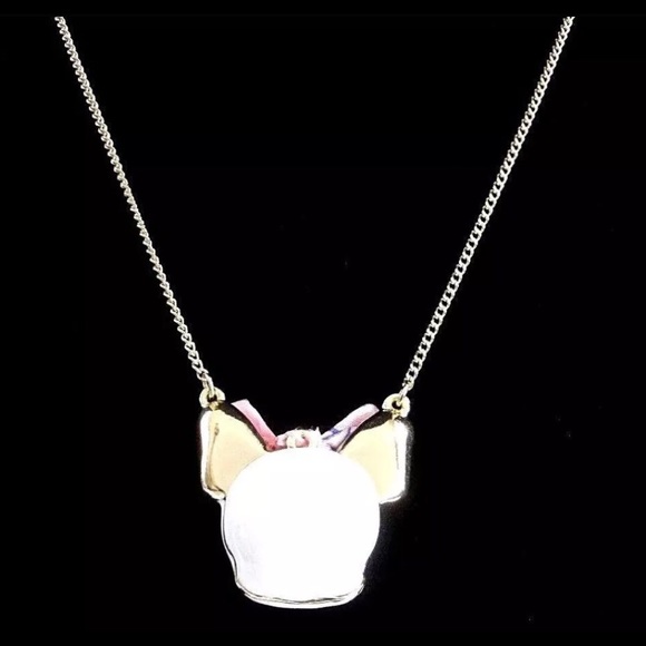 NWT Betsy Johnson FRENCH BULLDOG Gold Necklace - Picture 3 of 5